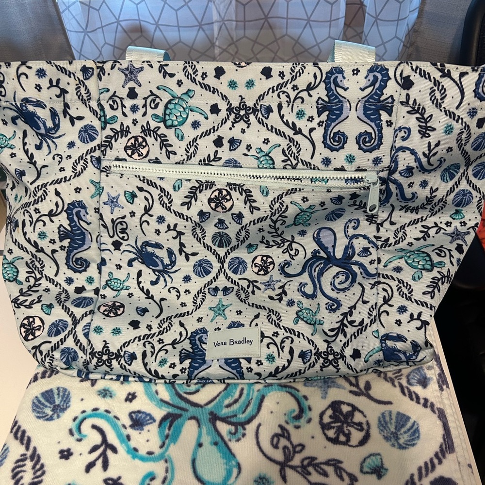 Vera Bradley Beach Bag with matching towel